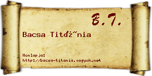 Bacsa Titánia névjegykártya